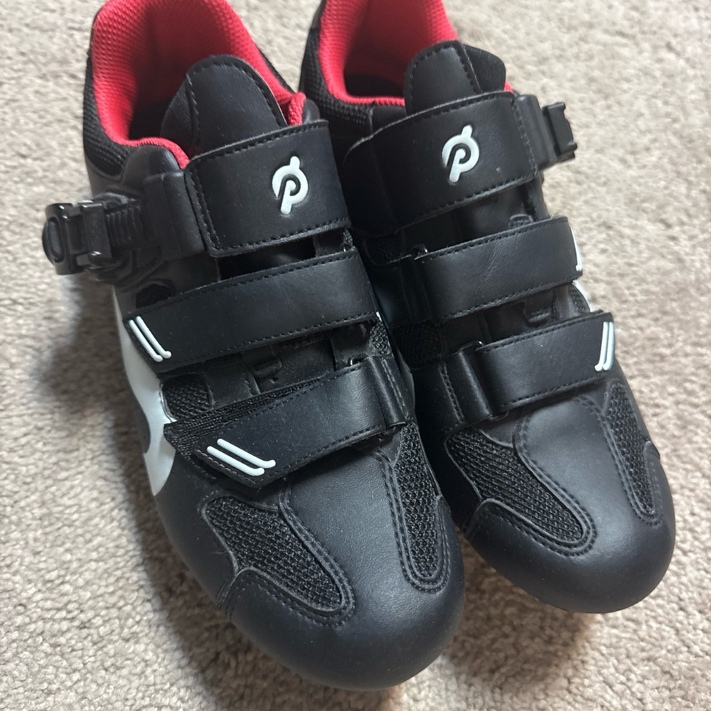 Peloton Black and Red Cycling Shoes